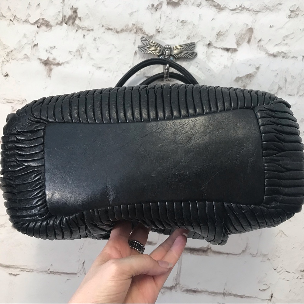 Coach Ashley Gathered Black Leather Bag F23928 - Picture 4 of 8